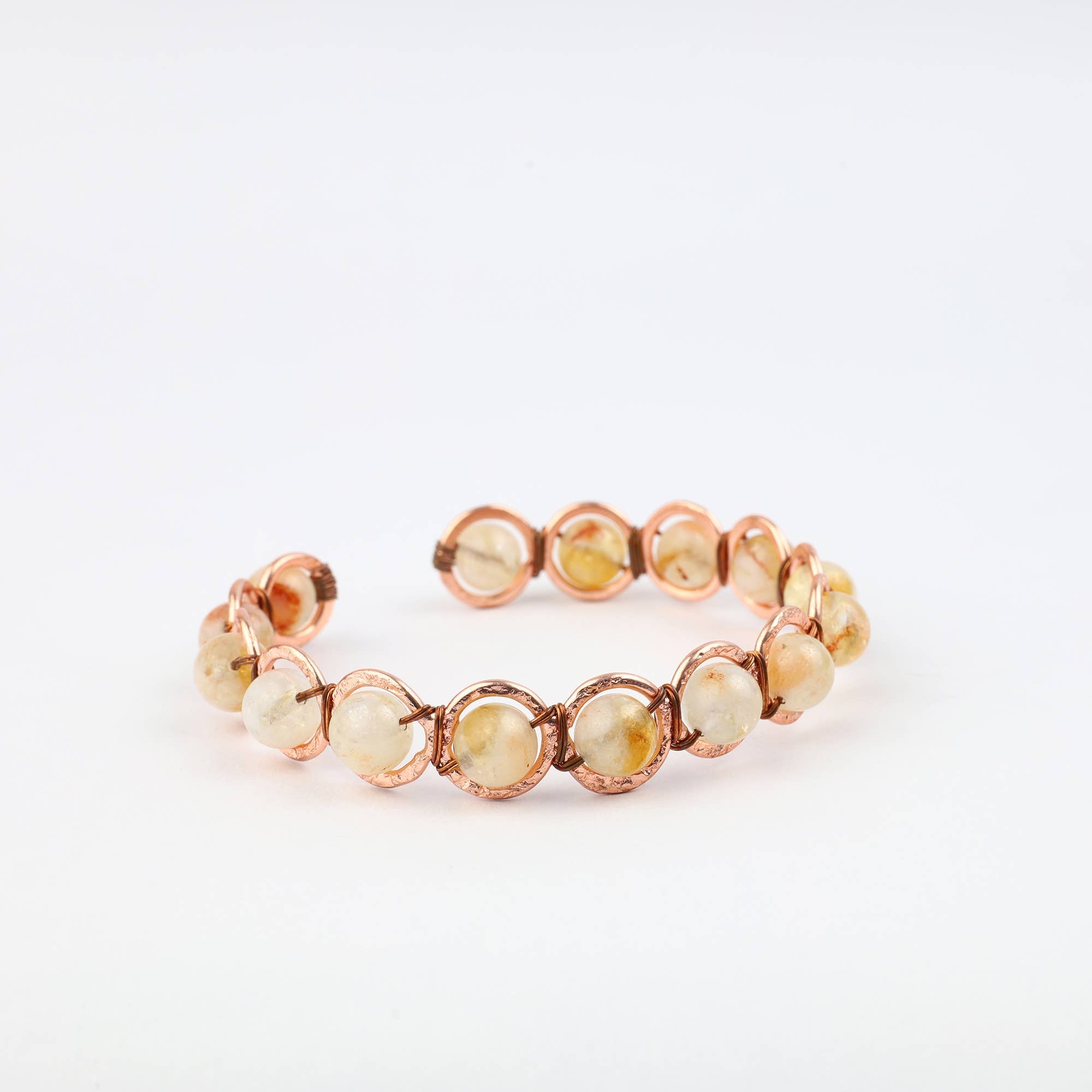 Copper & Natural Citrine Crystal Bracelet