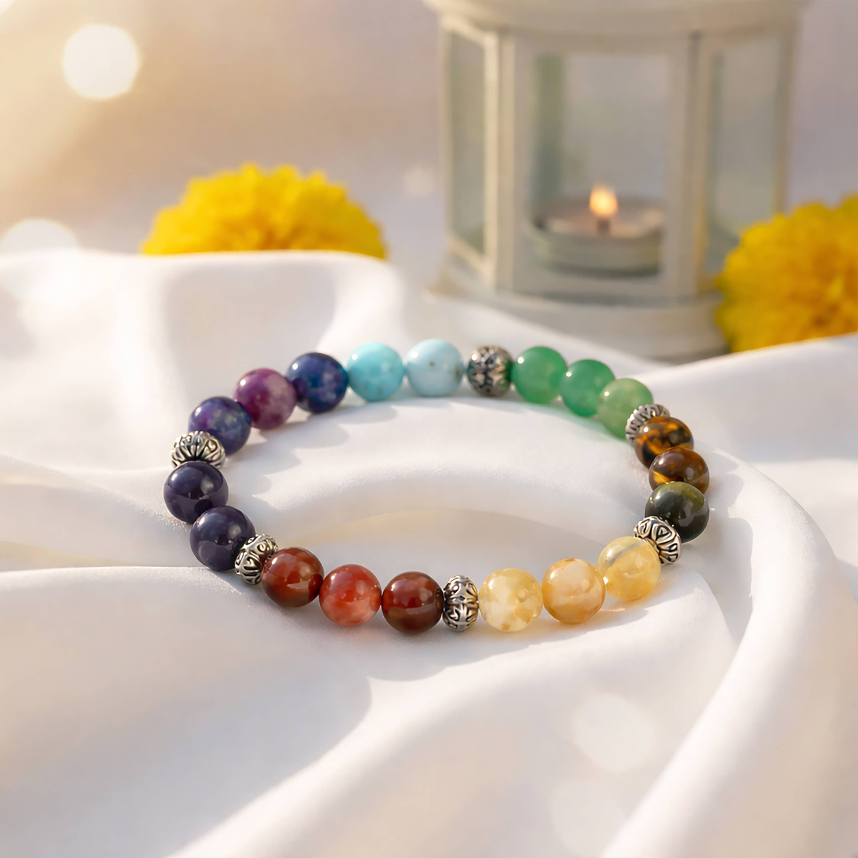 7 Chakra Crystal Bracelet A+ Grade 8mm
