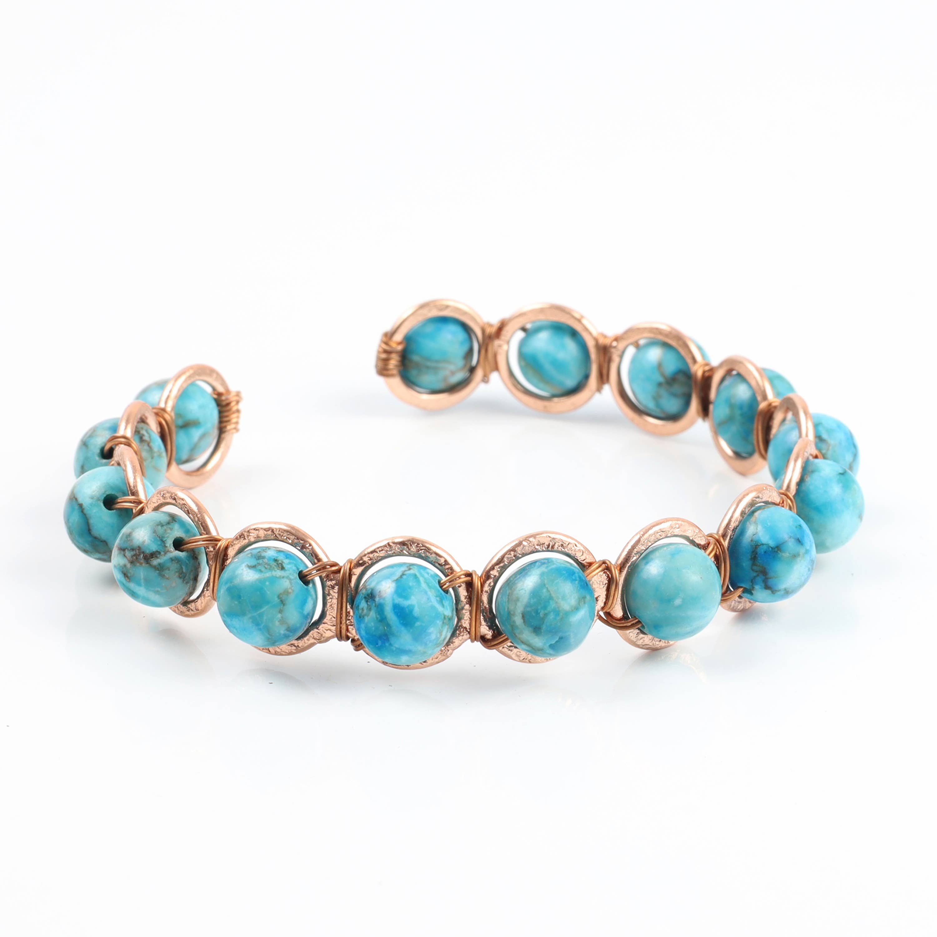 Copper & Turquoise Crystal Bracelet