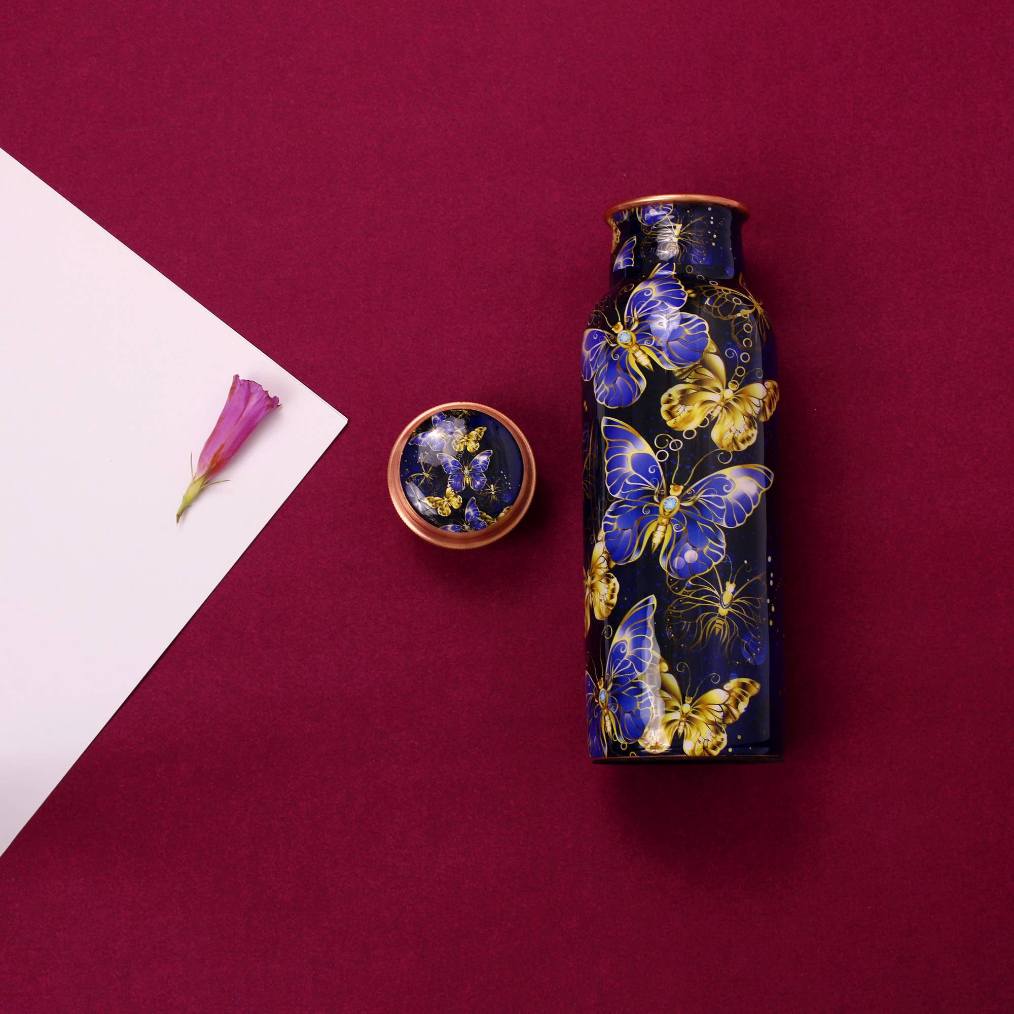 Limited Edition Printed Copper Bottle – 700ML (Butterflies)