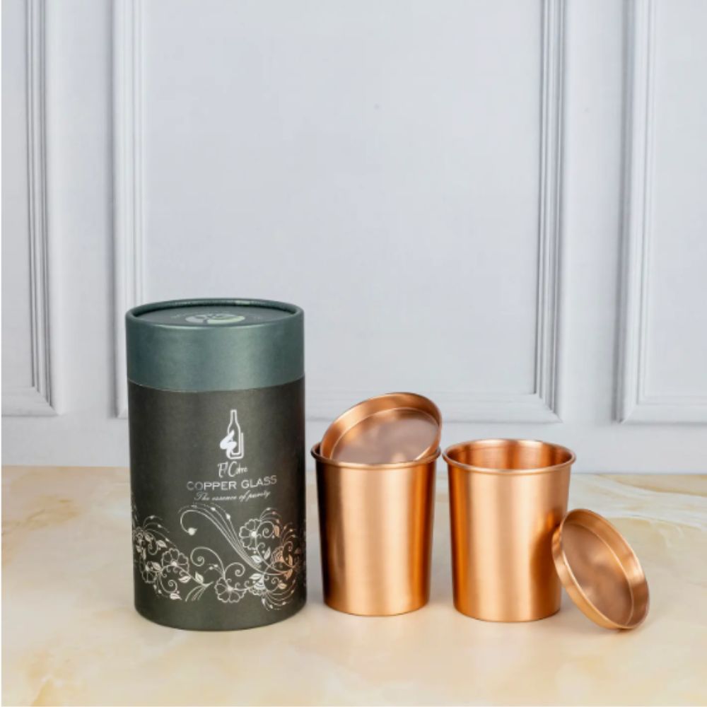 Pure Copper Drinking Cups, With Lids