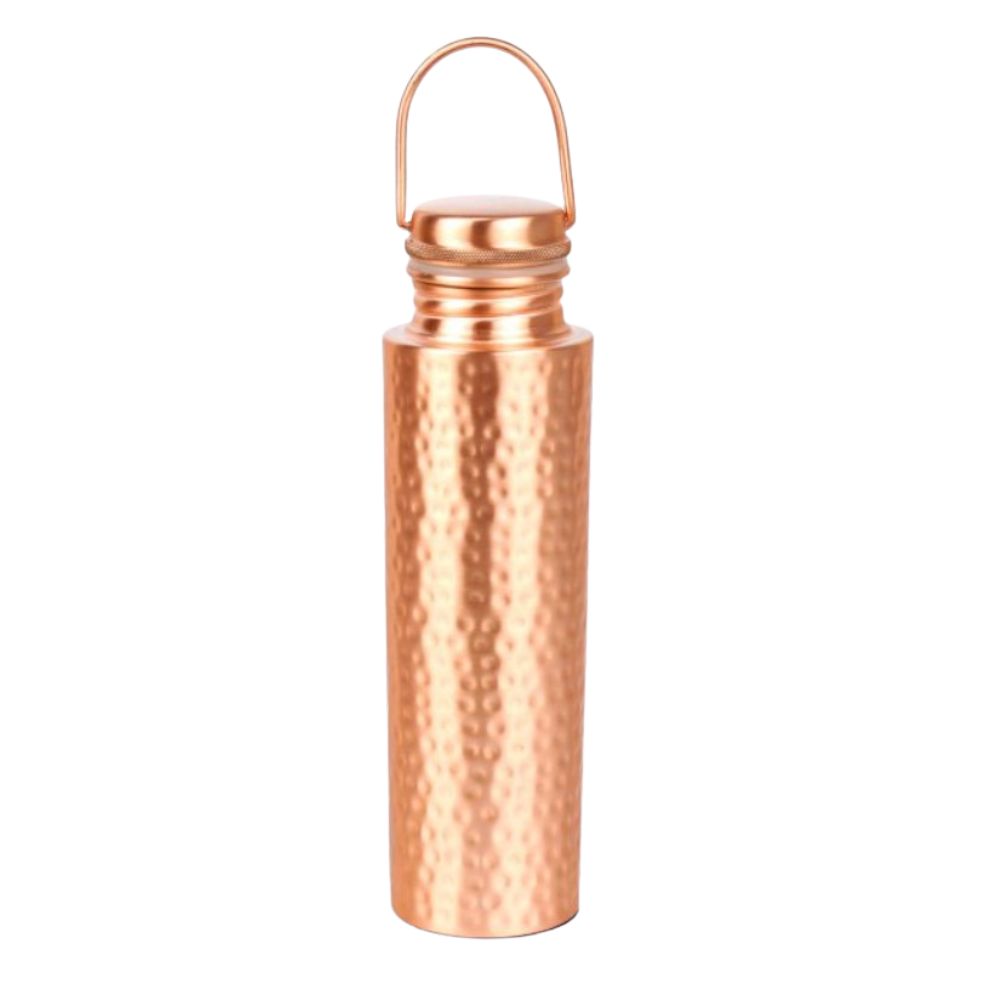Hammered Hook Cap Copper Water Bottle, 1 litre