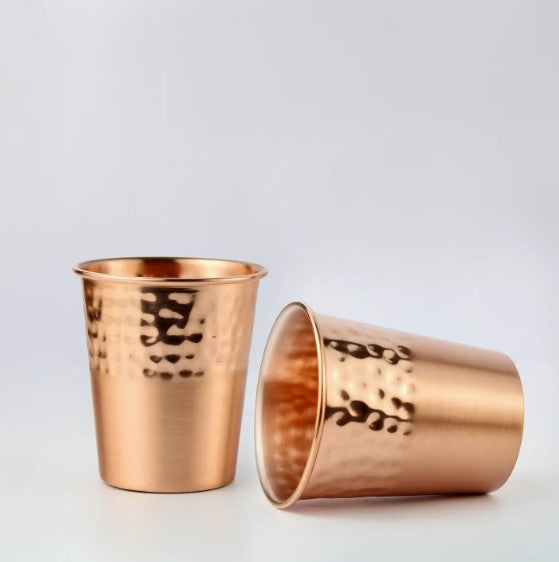 Set of 4 Handcrafted Copper Drinking Cups, 250ml