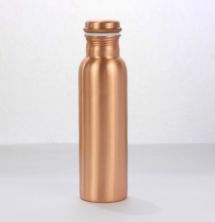 Premium Plain Matt Copper Water Bottle, 1 litre