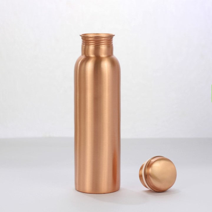 Premium Plain Matt Copper Water Bottle, 1 litre