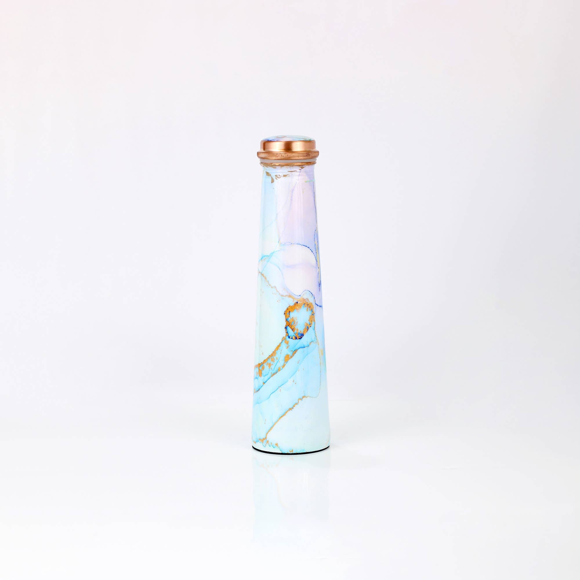 Printed Tower Copper Water Bottle 850ML - Blue Copper Marble